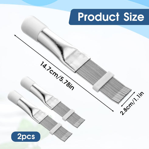 2 Pcs Air Conditioner Fin Comb, AC Fin Comb Straightener Cleaner Coil Brush for Radiator Repair
