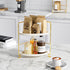 2-Tier Counter Countertop FSyueyun Corner Bathroom Organizer, Tool-Less Installation Vanity Shelf Small Plastics Makeup