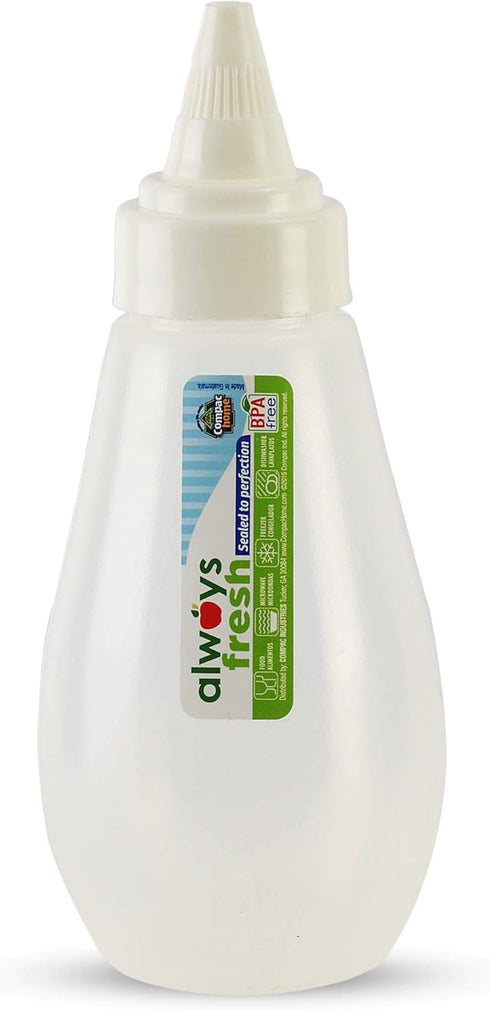 COMPAC HOME Dressing Dispenser - White, Food Storage, Portion Control, Dishwasher & Microwave Safe
