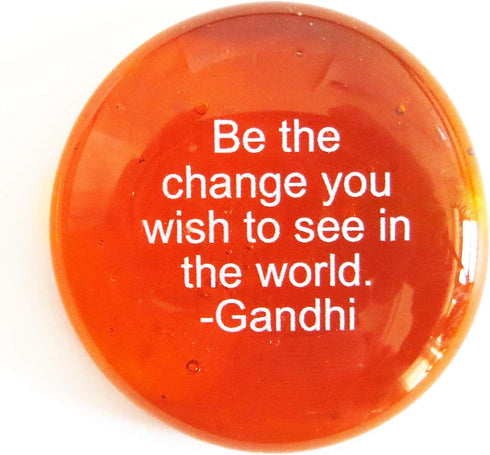 Lifeforce Glass Encouragement Stones, Set of 6, Motivational Quotes on Translucent and Opaque Glass