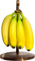 Acacia Wood Banana Stand with Metal Hook - Stylish Hanger for Fresh Bananas
