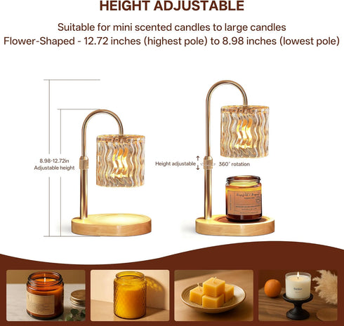 Homelist Candle Warmer Lamp with Timer, Height Adjustable Candle Lamp, Home Decor, Wax Melt Warmer for Birthday
