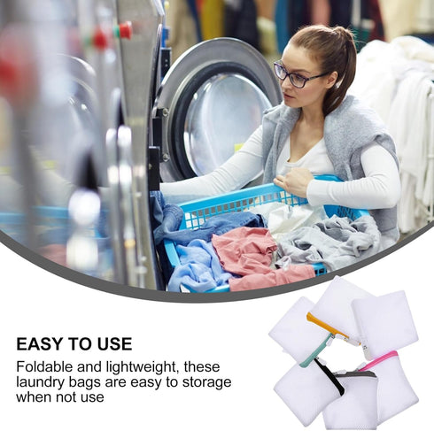 6pcs Mini Mesh Laundry Bags, Zipper Wash Bags for Clothes, Foldable Washing Machine Bags, Soap Pouch Saver