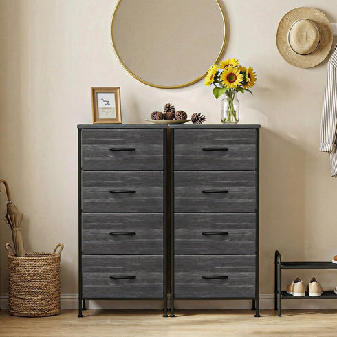 4 Closet,Entryway,Dorm,Black Sweetcrispy Nightstand Small Bedroom Dresser with Fabric Drawers,Bed Side Furniture End