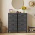 4 Closet,Entryway,Dorm,Black Sweetcrispy Nightstand Small Bedroom Dresser with Fabric Drawers,Bed Side Furniture End