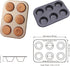 Muffin Tins Set of 2, 6-Cups Nonstick Carbon Steel Standard Cupcake Pans