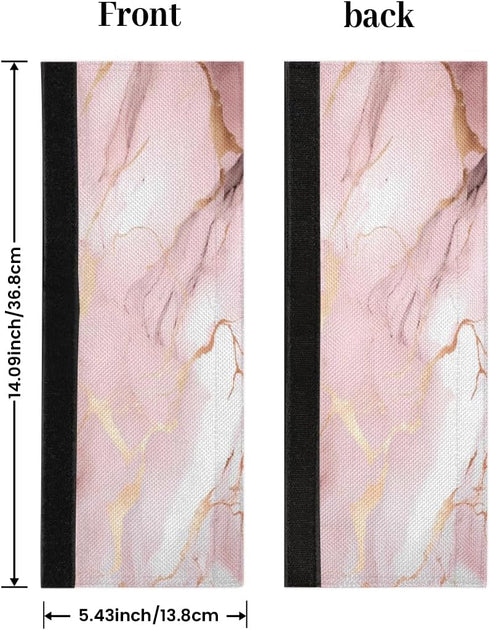 Pink Rose Gold Marble Print Refrigerator Door Handle Covers Set of 2 Kitchen Appliance Handle Covers Protector for Fridge Microwave Stove Oven Dishwasher