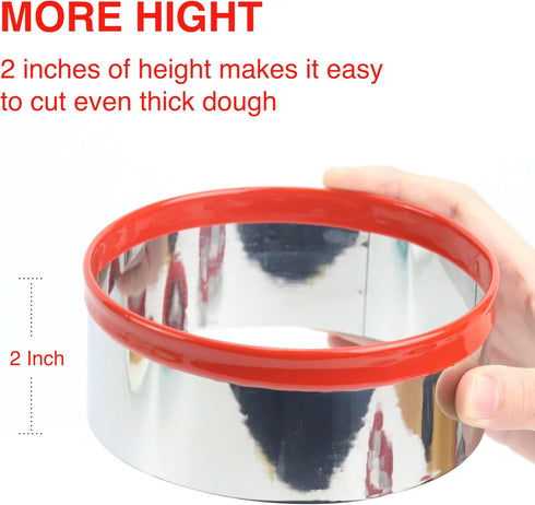 Large Round Cookie Cutter, 5" Biscuit Cutter, Circle Cookie Cutter for Baking, Dough Cutter with Soft PVC
