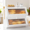 WOWLIVE Double Layer Bread Box for Kitchen Countertop, Large Bamboo Bread Storage