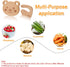 Cute Bear Wooden Cutting Board and Safe Wooden Kids Knife Set, Natural Thick Montessori Knife for Kids, 2Pcs
