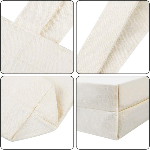 Veyist 4 Pcs Large Reusable Canvas Tote Bags, Blank Multi-purpose Bags for Grocery, Shopping, DIY Projects