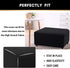 PrinceDeco Stretch Ottoman Cover Slipcovers, Rectangle for Living Room Foot Stool, Thick Checked Jacquard Fabric