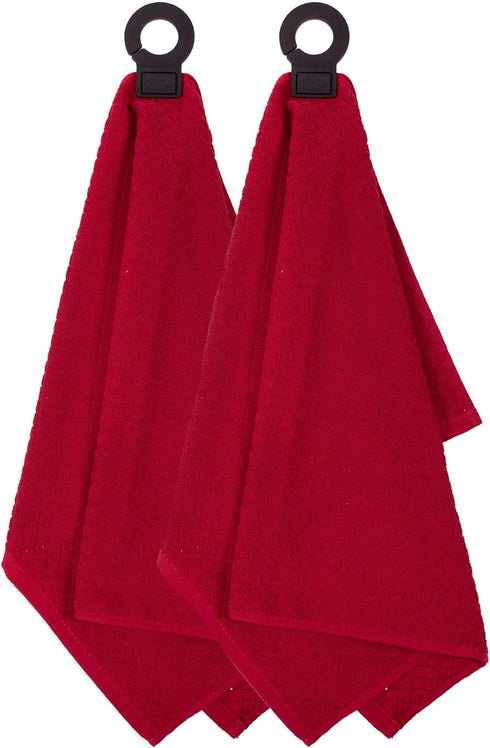 Ritz Premium Towel Hook and Hang, 2-Pack, 18" x 28", Durable Rubber Hook, Highly Absorbent Super Soft Cloths, Paprika