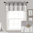 Lush Decor Linen Button Farmhouse Valance - 52" W x 18" L, Gray & White, Rustic Kitchen Curtains with Coconut Husk