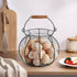 Farmhouse Round Wire Egg Basket with Handle, Metal Egg Collecting Basket for Countertop Holder (8.5 * 7.5 inch)