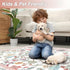 4ft, Rugalia Pink Floral Round Rugs Washable Boho Circle Rug for Girls Bedroom, Soft Non-Slip Botanical Nursery