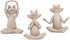 Suoedd Sandstone Frog Figurines Yoga Decor Set of 3 Frog Yoga Statues