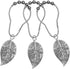CHICTIE Silver Shower Curtain Rings Hooks - Chrome Leaves Decorative Set of 12 Stainless Steel Rust-Proof