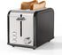 YSSOA Stainless Steel Toaster 2 Slice, Extra Wide Slot, Removable Crumb Tray, 6 Shade Settings, Compact Oven, Black