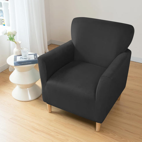 1-Piece LiveGo Stretch Mid Century Modern Armchair Slipcover Jacquard Accent Chair Covers with Arms Soft Waterproof