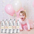 Colarr 72 Pcs Pink Baby Shower Water Bottle Labels Pink Gold Flower Water Bottle Wrappers Stickers Waterproof Self
