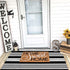 Black and White Striped Rug 27.5 x 43 Inches, Hand-Woven Indoor/Outdoor Area Rug, Farmhouse Front Door Floor Mat