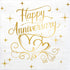 LeZakaa 25Pcs Happy Anniversary Paper Napkin, 3-Ply Gold Foil Cocktail Beverage Bar