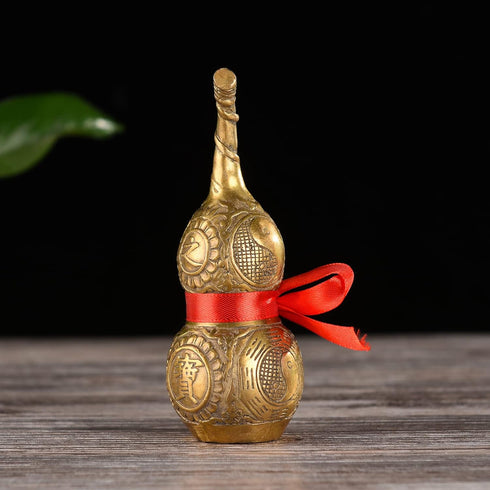 BRABUD Chinese Good Luck Wu Lou/Hu Lu Gourd/Cucurbit, Copper Statue Collectible Figure, Amulet
