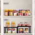 CADUKE Set of 4 Stackable Kitchen Counter Shelves, Expandable Wood Shelf Organizers for Pantry, Industrial Black