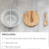 Ceramic Salt and Pepper Bowls with Bamboo Lid, Farmhouse Salt Box Holder Set for Countertop Modern Kitchen Decor