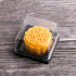 50g Mooncake Packaging Clear Plastic Macaron Containers with Labels, Ideal for Mini Muffins, Set of 50 (Square Black)