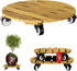 Idzo Combo 12 Inch and 14 Inch Acacia Wood Rolling Round Planter