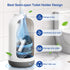 HAMITOR Toilet Bowl Brush Holder Set: Deep Cleaning Silicone Scrubber with Curved Bristle for Bathroom Dead Corner Clean