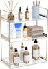 Bathroom Countertop Organizer, Gold 3 Tier Acrylic Vanity Tray Shelf for Skincare, Makeup, Lotion, Perfume, Spice