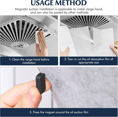 DOITOOL Range Hood Filter Paper Sheets - Anti Oil Proof Paper Stickers for Kitchen Grease Filters, 1000 x 46 cm