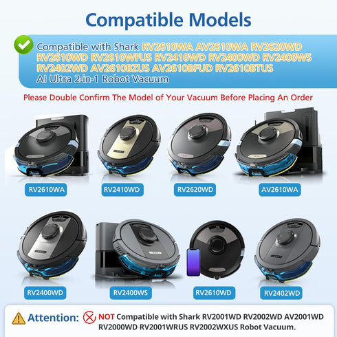 AV2610WA RV2610WA Vacuum Mop Replacement Pads, Washable Microfiber Soft Pads for Shark Robot Vacuum