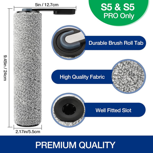 S5 S5, S5 S5 2, S5 2 2 Roller Brush and HEPA Vacuum Filter Replacement for Tineco Floor ONE Pro, Pro Blue Smart