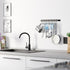 Wallniture Gourmet Kitchen Rail with 10 Hooks, Wall Mounted Utensil Holder Rack, Black