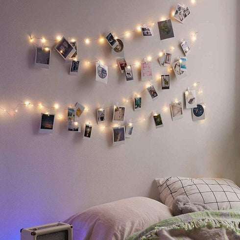 17Ft 50 LED Fairy String Lights with Clear Clips, Perfect for Dorm, Bedroom, Wedding Decor