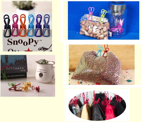 30 Pcs Chip Clips, 2 Inch, 10 Different Random Colors, PVC Coating High Elasticity Strength