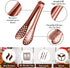 12 Pieces Mini Serving Tongs Set, Small Tongs for Appetizers, Ice Tongs, 5 Inch and 4 Inch, Rose Gold