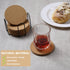 8 Pcs Thicker Cork Drink Coasters with Holder, Absorbent for Coffee Table, Wooden Coaster Set