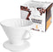 Pour Over Coffee Dripper - White Ceramic Slow Brewing Accessories for Home, Cafe, Restaurants - 2 Cup, V02 Filters