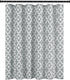 Biscaynebay Extra Long Textured Fabric Shower Curtains 72" W x 84" L, Silver Grey Morocco Pearl Printed Luxury