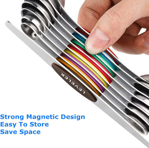 Stainless Steel Baking Tools, Magnetic Double-Headed Measuring Spoons, 8 PCS