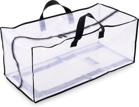 Clear Storage Bags, 3 Pack Zippered Moving Bags, Heavy Duty Transparent Totes for Packing and Organizing