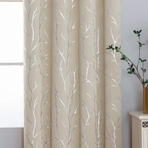 BUHUA Grommet Top Window Drapes for Living Room Bedroom, Energy Saving Room Darkening Curtains, 42W x 72L, 2 Panels,
