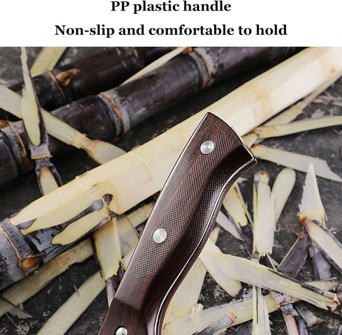 Sugarcane Peeling Knife - Pineapple Peeling Knife with Stainless Steel Blade and Natural Non-slip Brown Wooden Handle