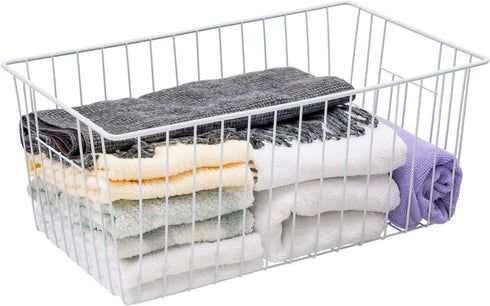 Freezer Organizer Bins - Upright Baskets for 16, 17, 21 cu.ft Standup Freezer, Wire Storage Baskets with Handles, 4Pcs,