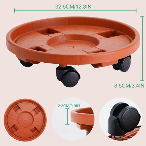 13 200lbs Doseno Plant Caddy with Wheels Round Rolling Plant Stand for Indoor and Outdoor Use, Heavy Duty Rolling Dolly
